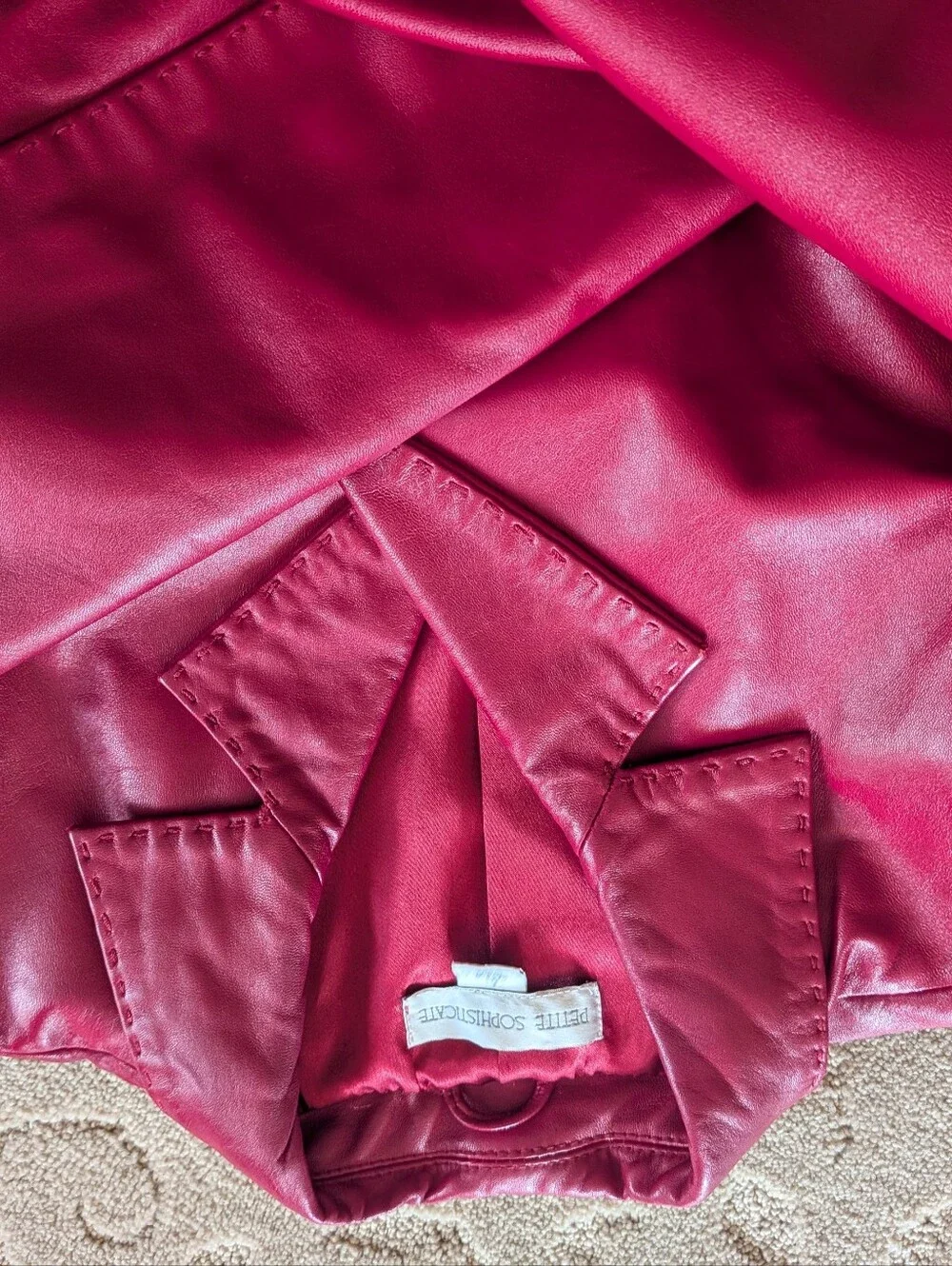 Red Leather Jacket - Picture 5 of 6